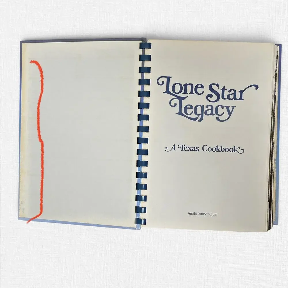 Lone Star Legacy A Texas Cookbook 1995 9th Printing Austin Junior Forum Hardback